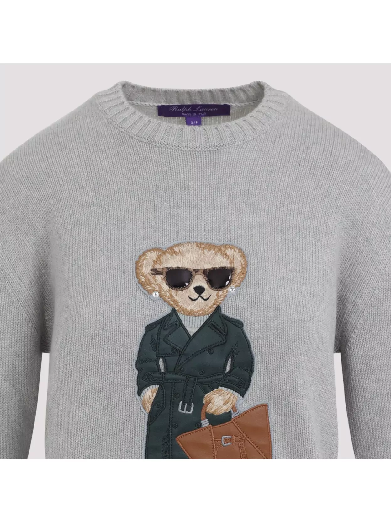 Ralph Lauren Collection Bear Embroidered Cashmere Pullover