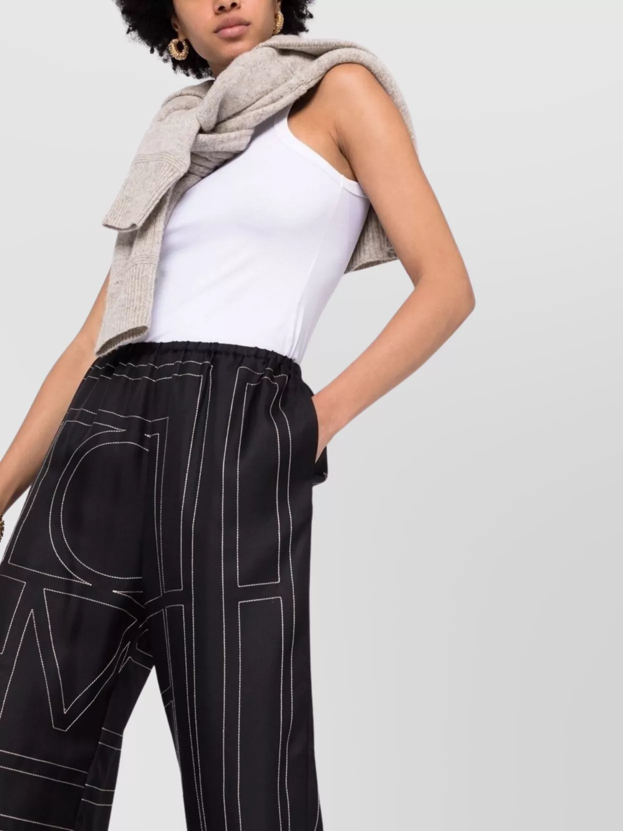 Totême Silk Monogram Pajama Trousers
