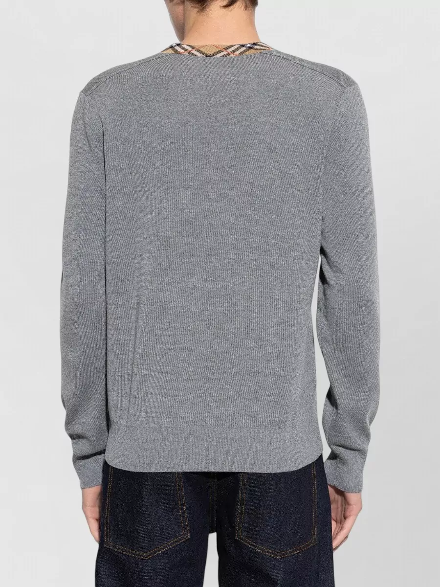 Burberry Wool V-Neck Ribbed Sweater