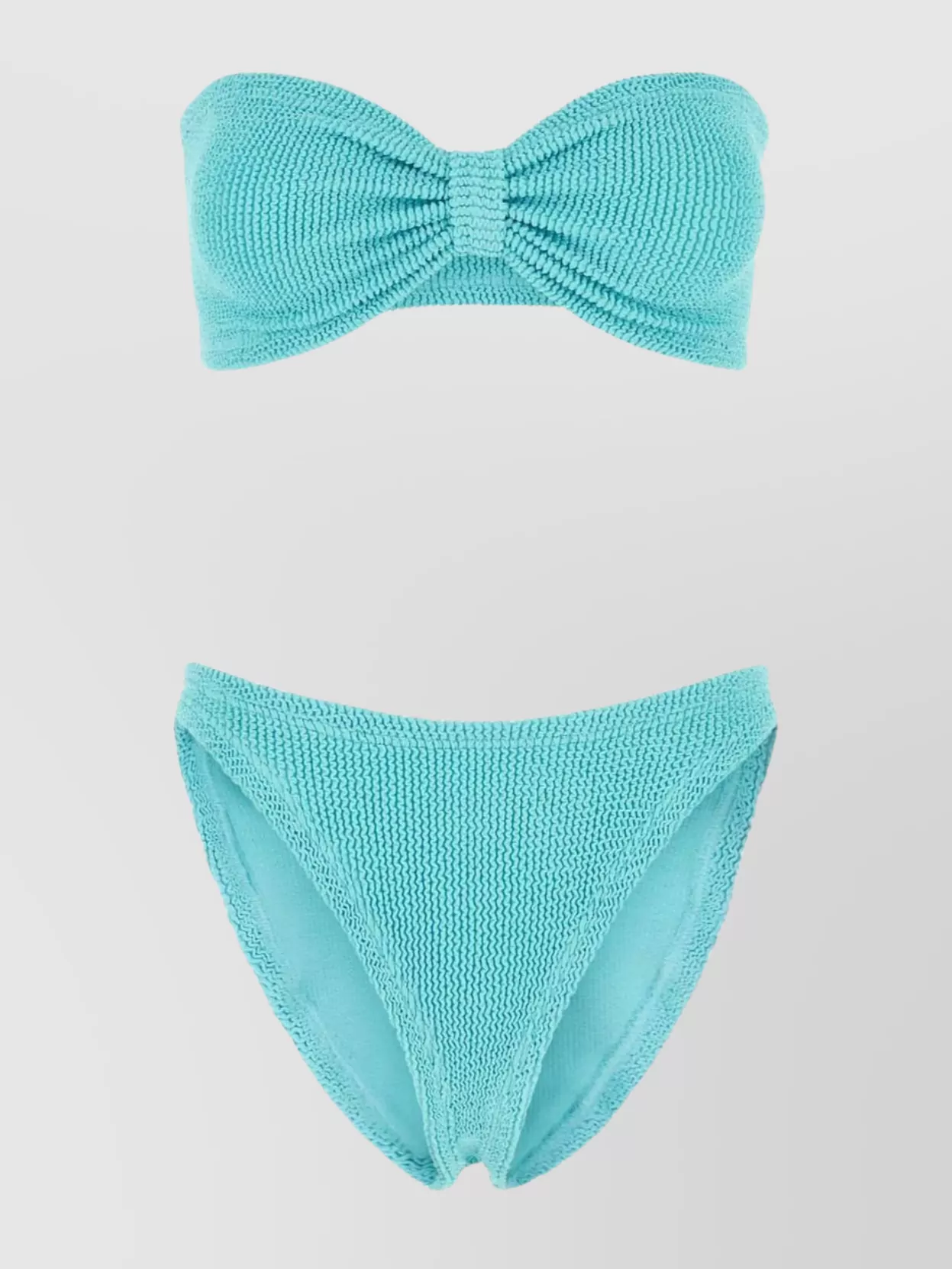 Hunza G Textured High-waisted Bikini Set In Blue