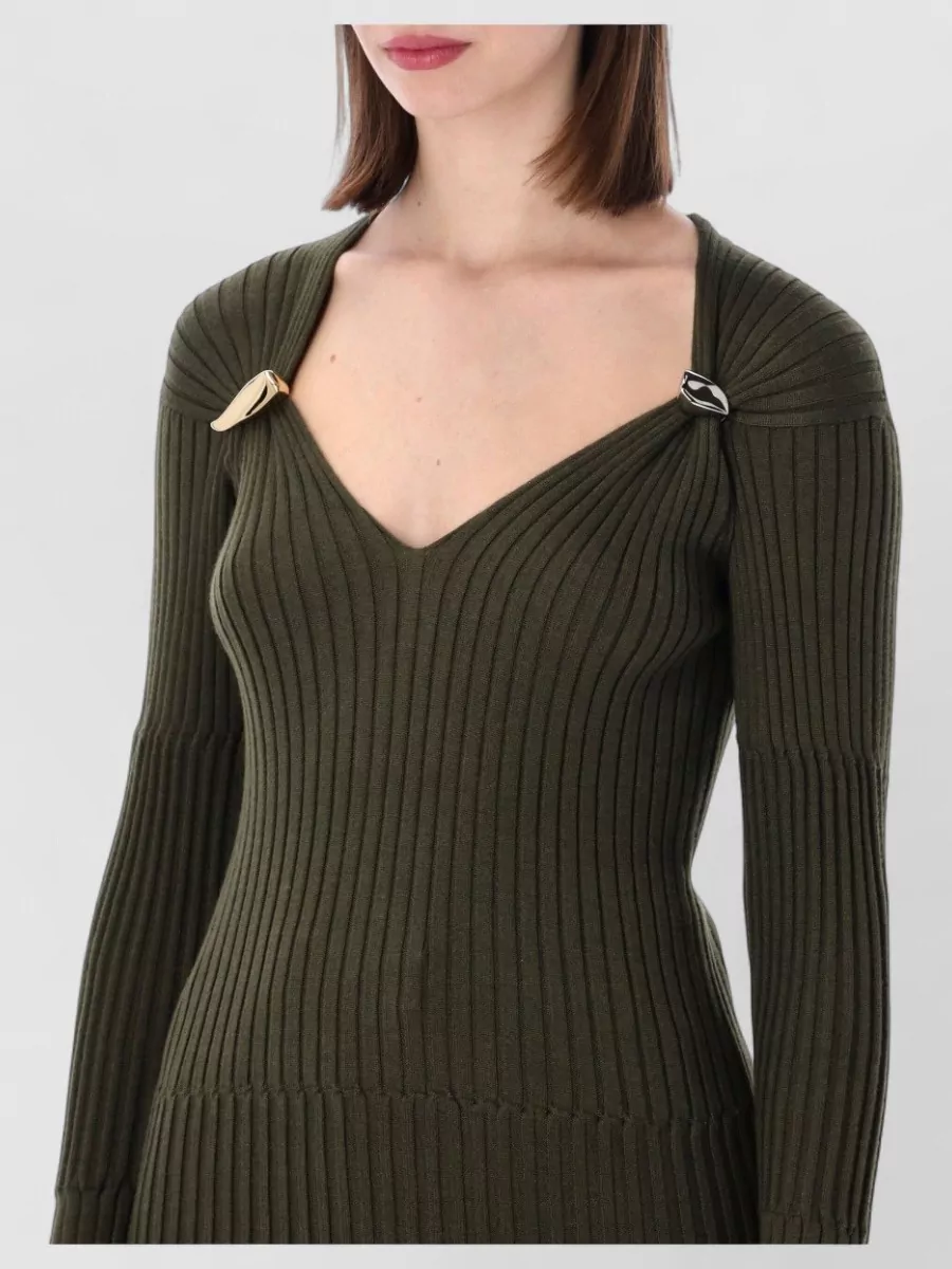 Bottega Veneta Cashmere Silk Ribbed Long-Sleeve Sweater