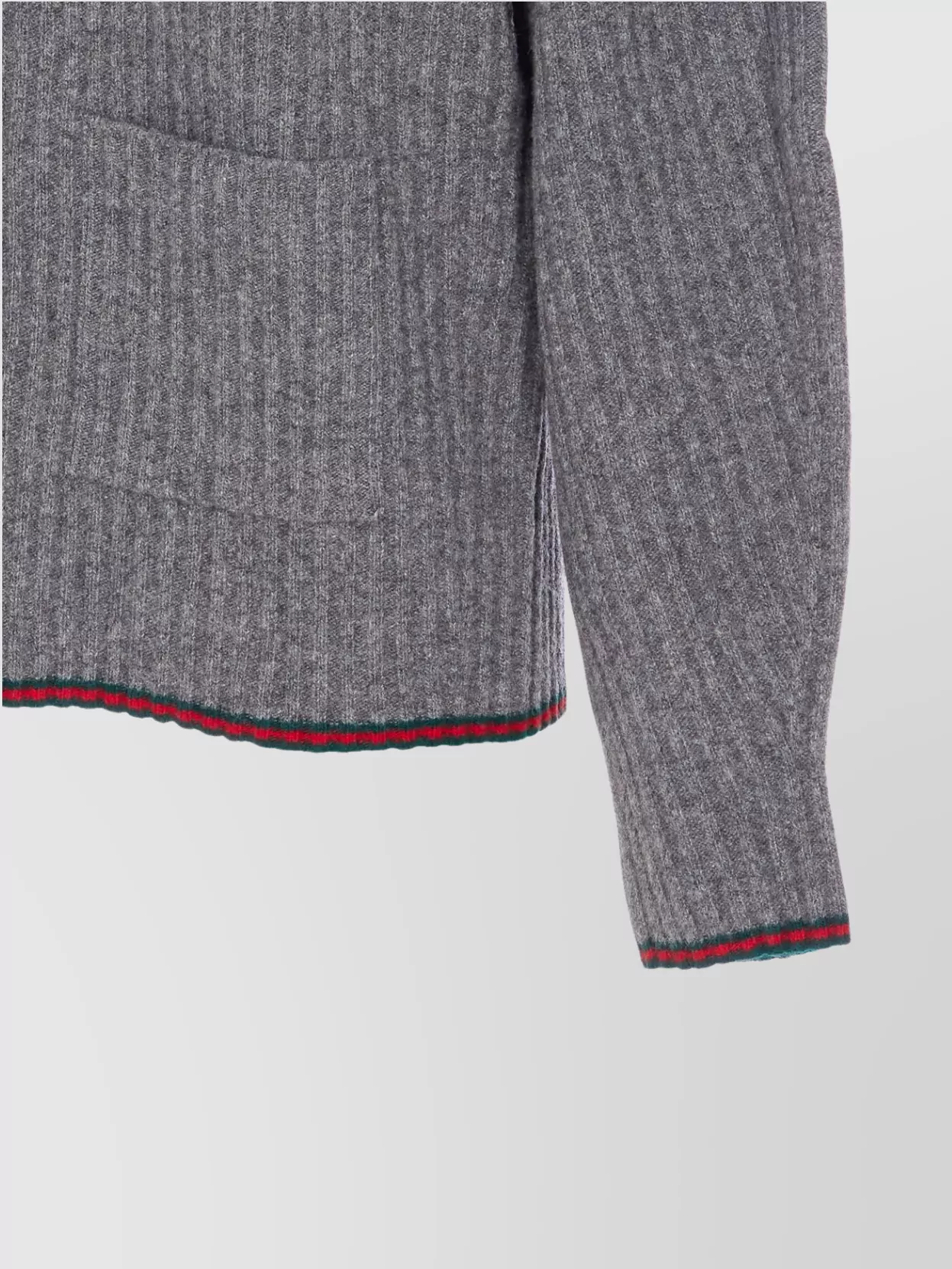 Gucci Womens Dusty Dark Grey Mc Oversized Rib Wool Knitted Cardigan Xs In Gold