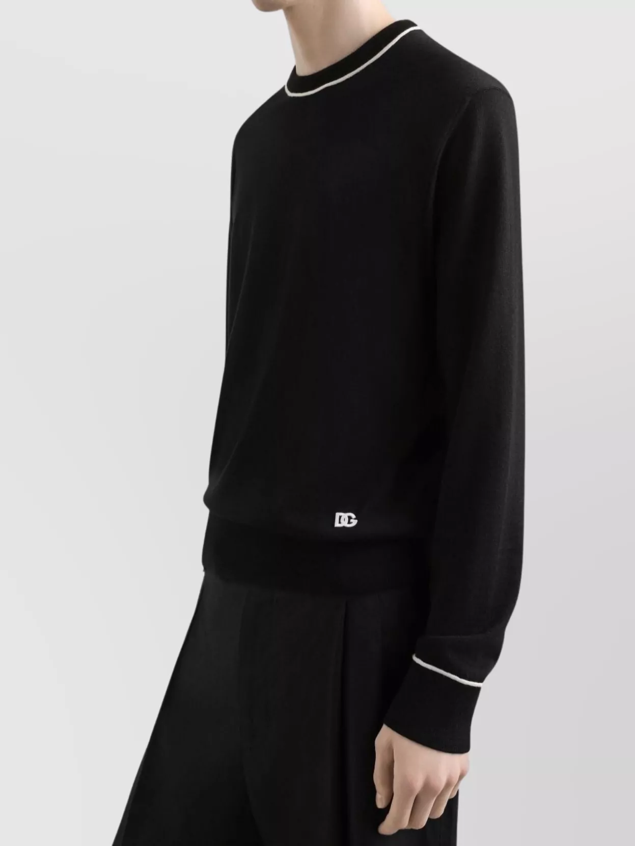 Dolce&Gabbana Logo Crew Neck Sweater With Contrasting Trims