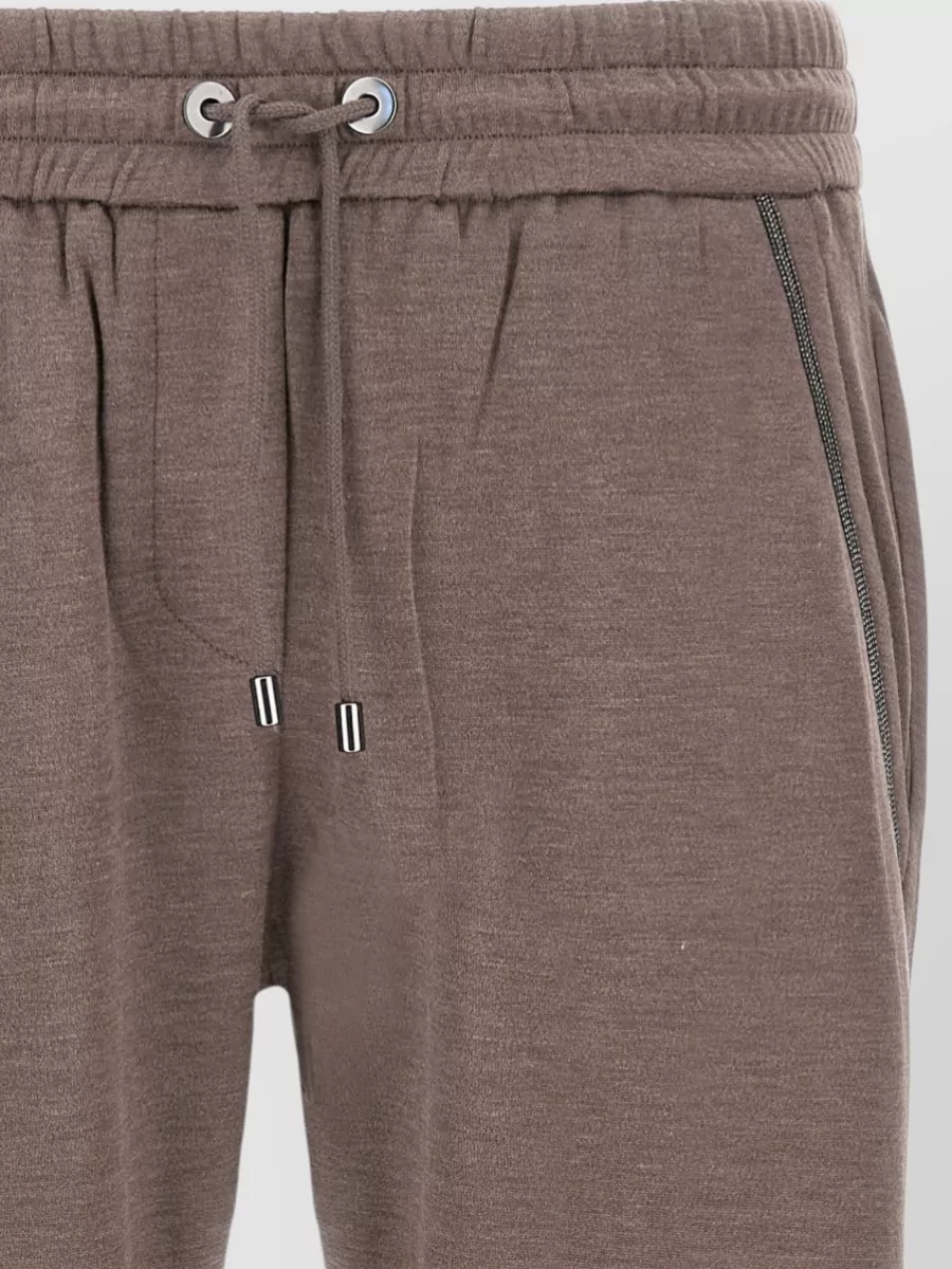 Brunello Cucinelli Silk Straight-Leg Track Pants