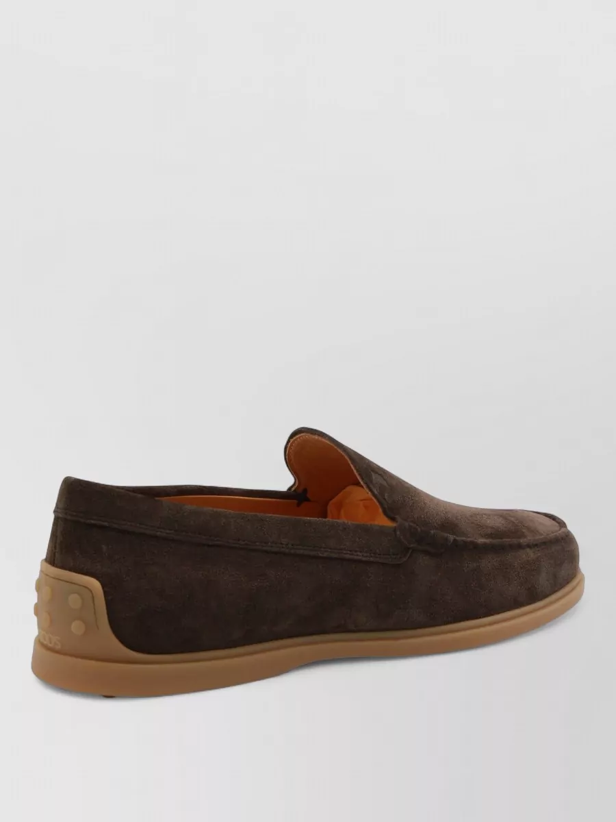 Tod's Suede Loafers With Round Toe Design