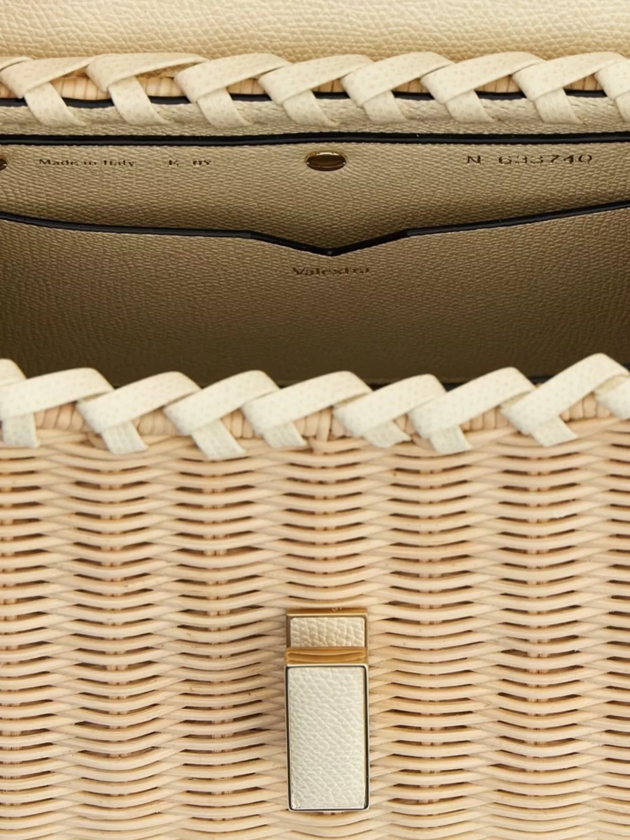 Valextra Mini Handbag With Woven Texture And Strap
