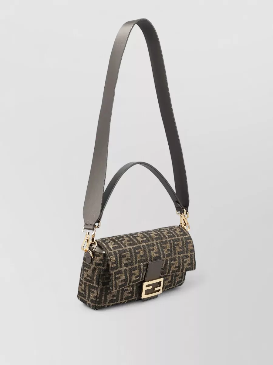 Fendi Baguette Shoulder Bag Jacquard Ff Nineteen