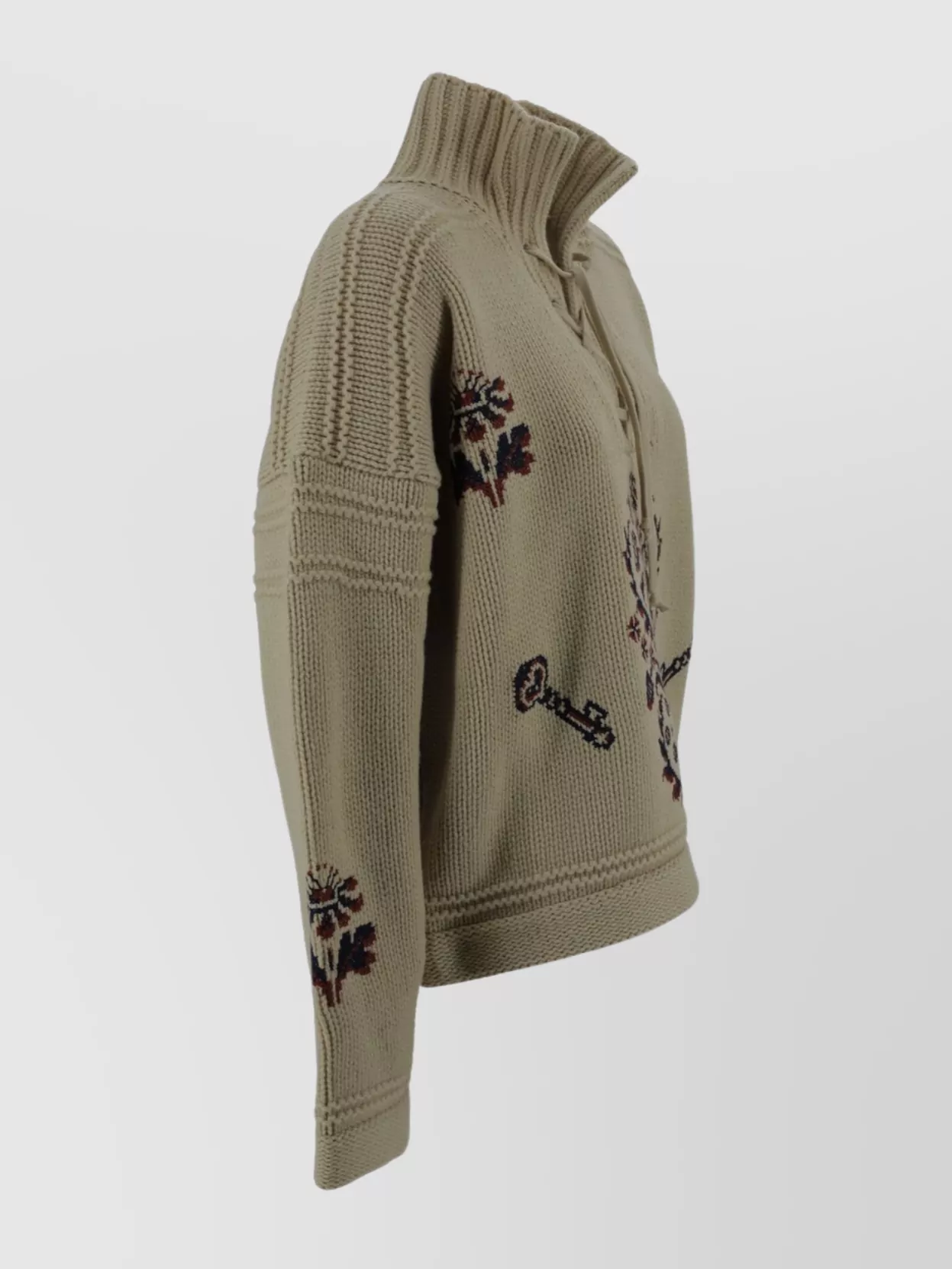 Etro Knitwear High Collar Intricate Embroidery