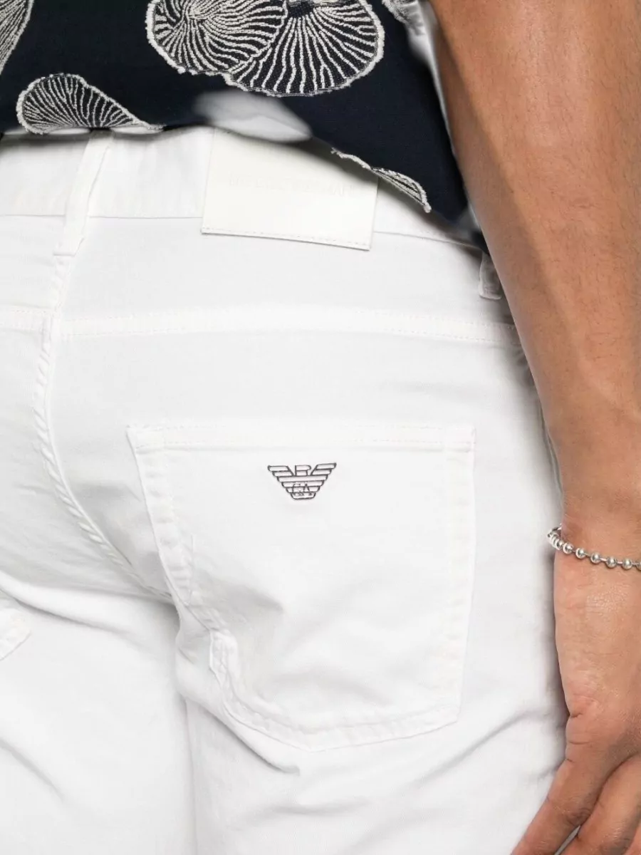 Emporio Armani Straight Leg Trousers Belt Loops Five Pocket