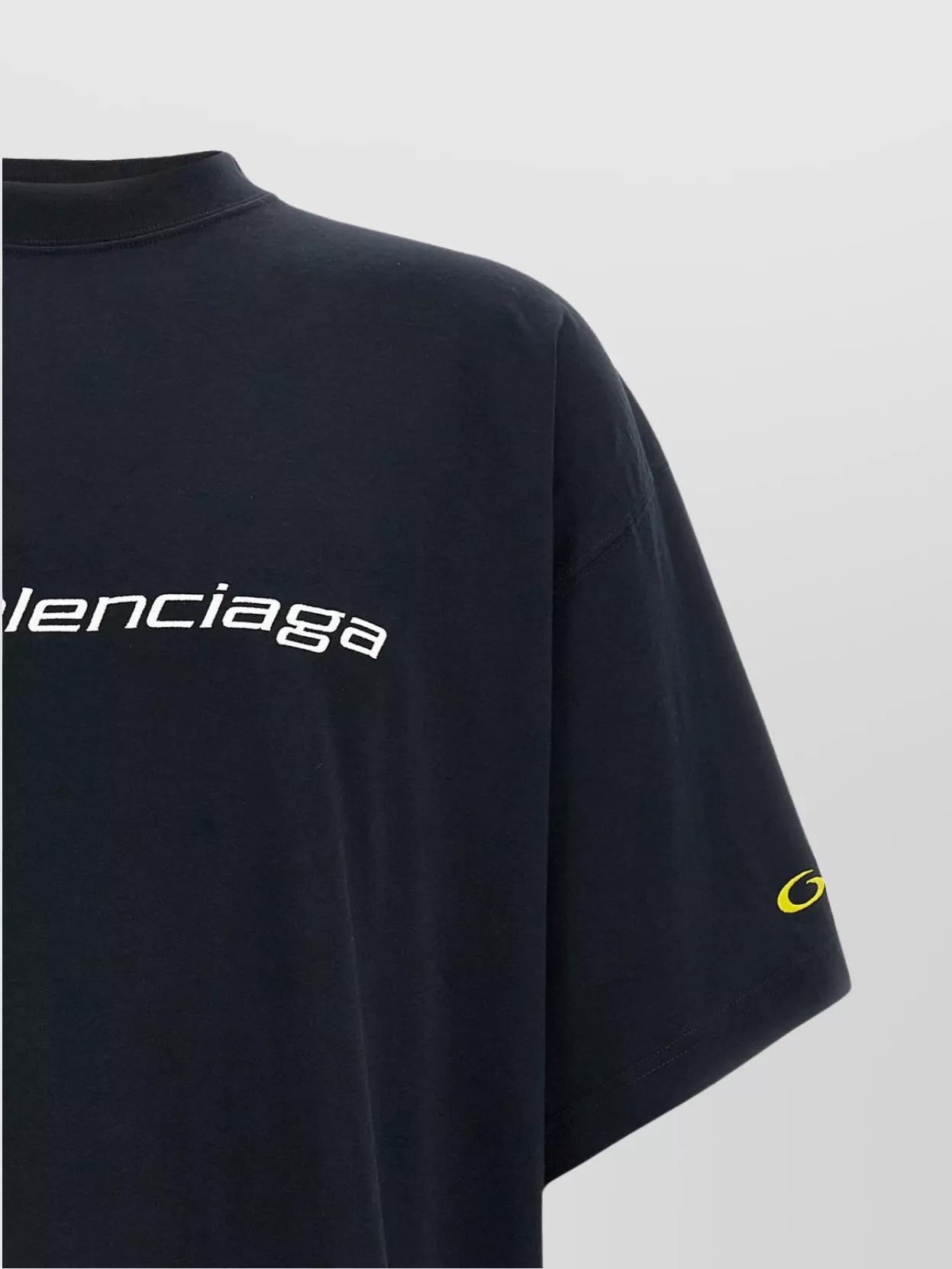 Balenciaga Embroidered Logo Crew Neck T-Shirt