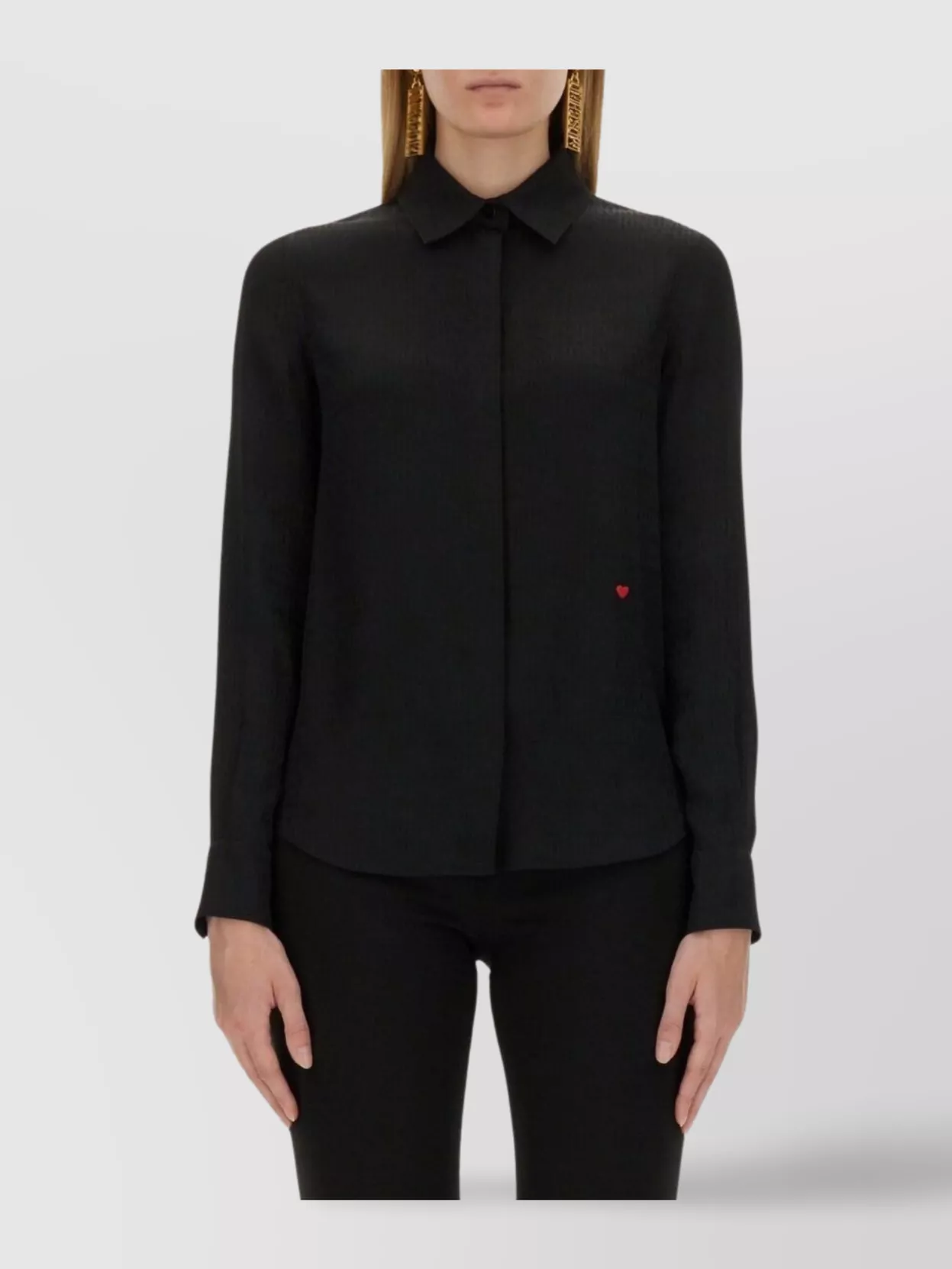 Moschino Silk Blend Shirt With Collared Neck