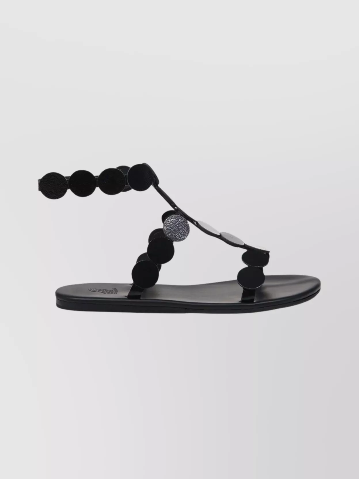 Ancient Greek Sandals Flat Sandal Featuring Circular Embellishments
