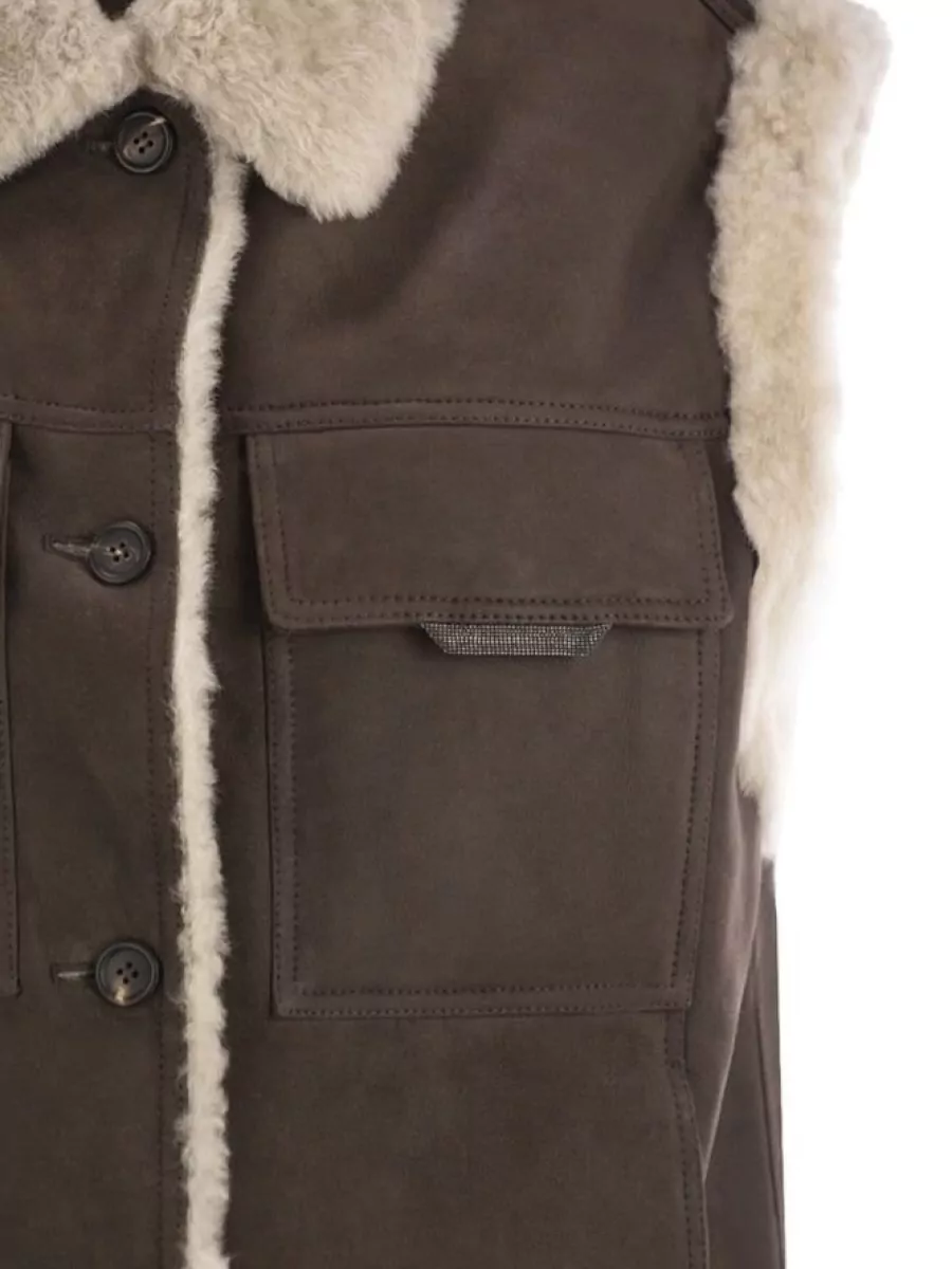 Brunello Cucinelli Shearling Sleeveless Coat