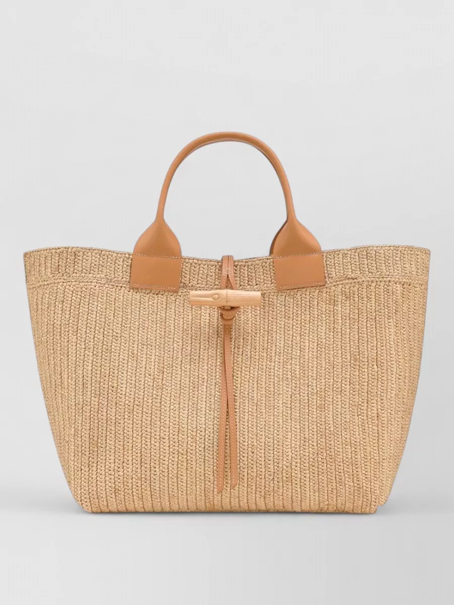 Longchamp raffia tote bag