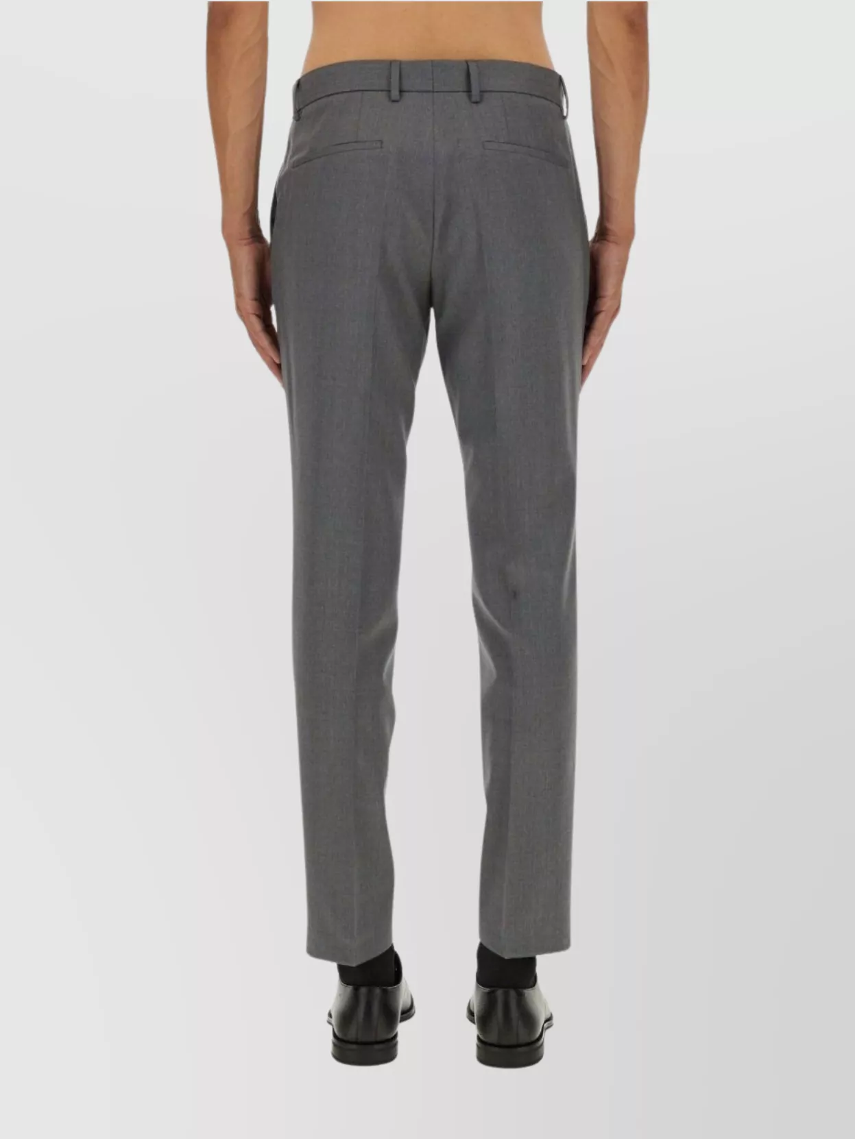 Hugo Boss Boss Tailored Slim Fit Pants With Clean Front And Back Pockets In Gray
