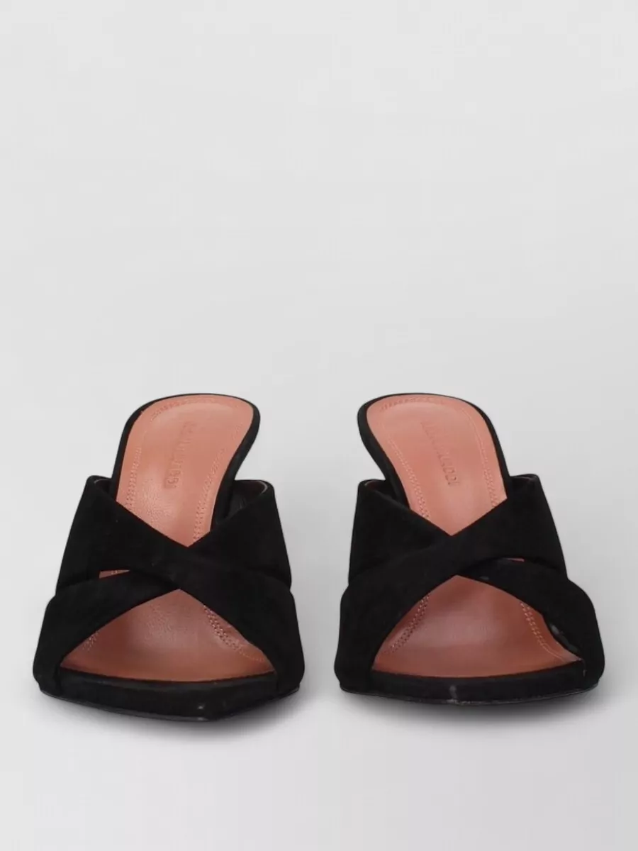 Amina Muaddi leather stiletto-heel mules