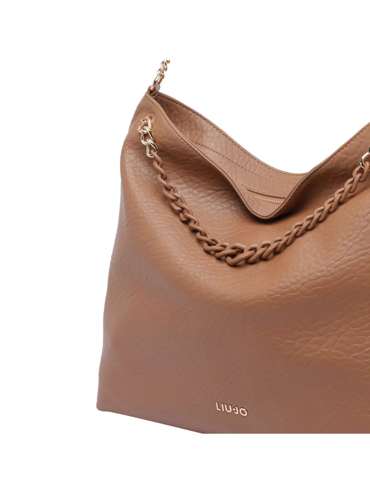 Liu •jo Chain Strap Hobo Shoulder Bag Textured Finish