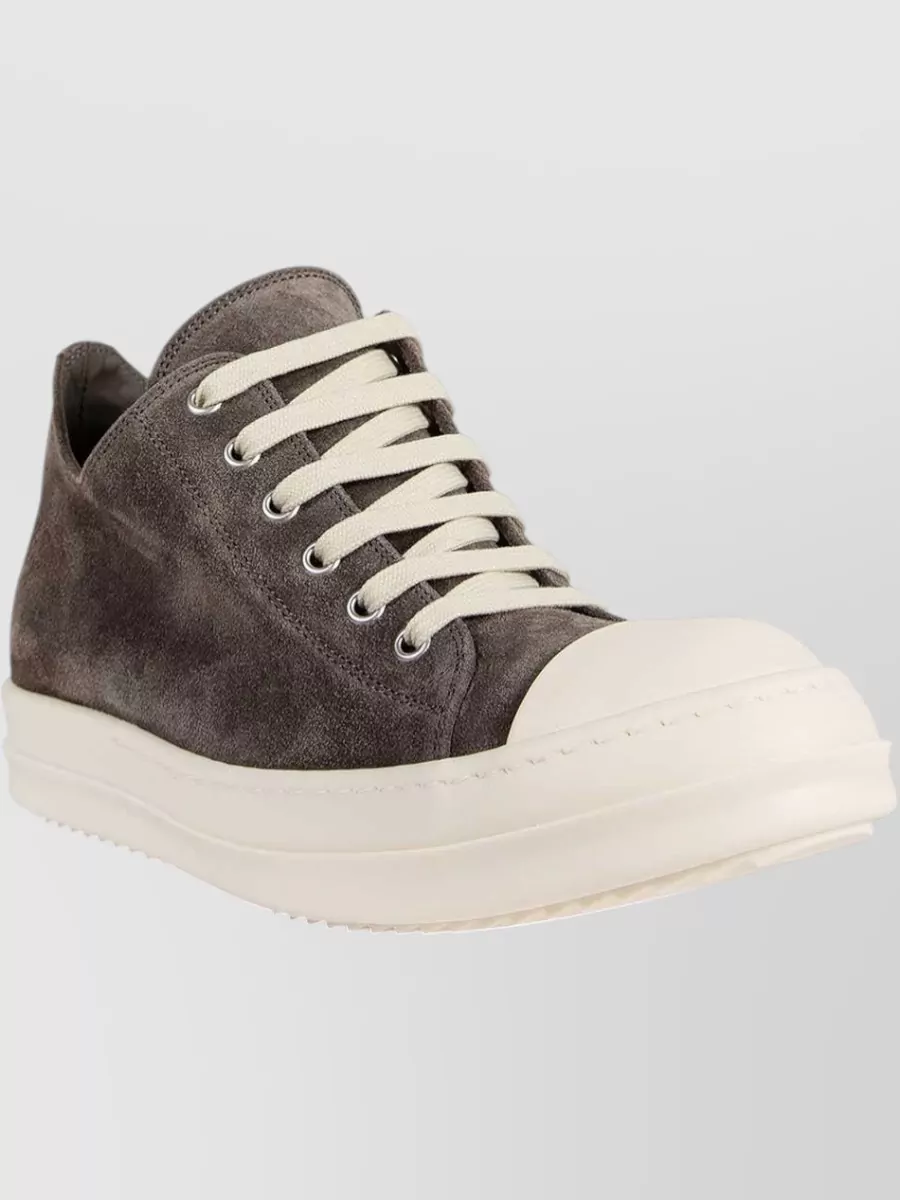 Rick Owens Leather Low-Top Sneakers