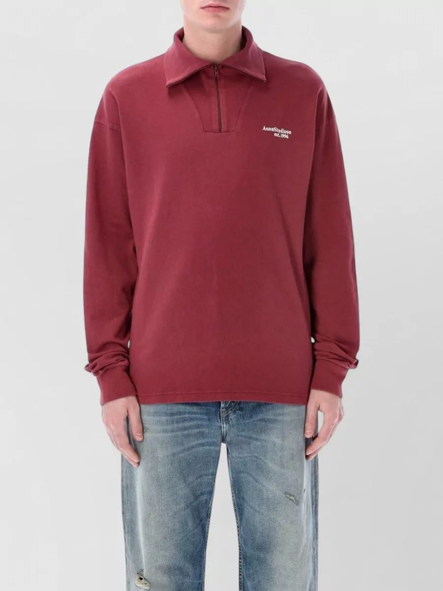 Acne Studios organic cotton half-zip sweatshirt