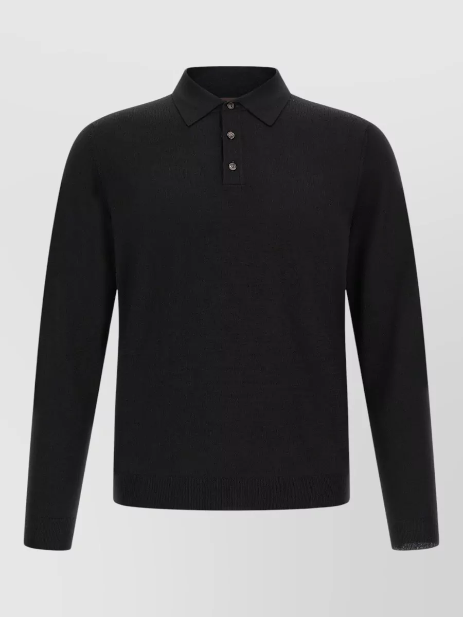 Zanone wool long-sleeve polo shirt