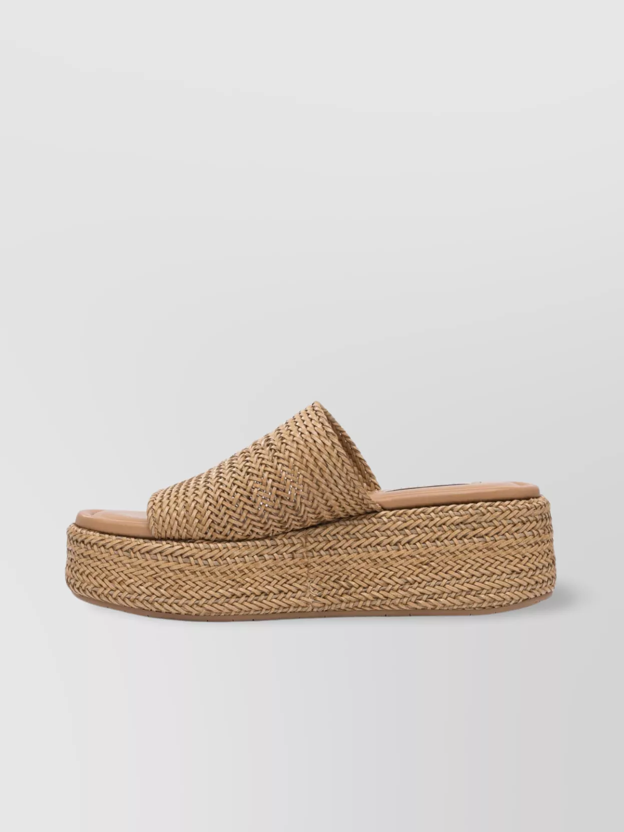 Casadei Open Toe Platform Sole Woven Texture Sandals