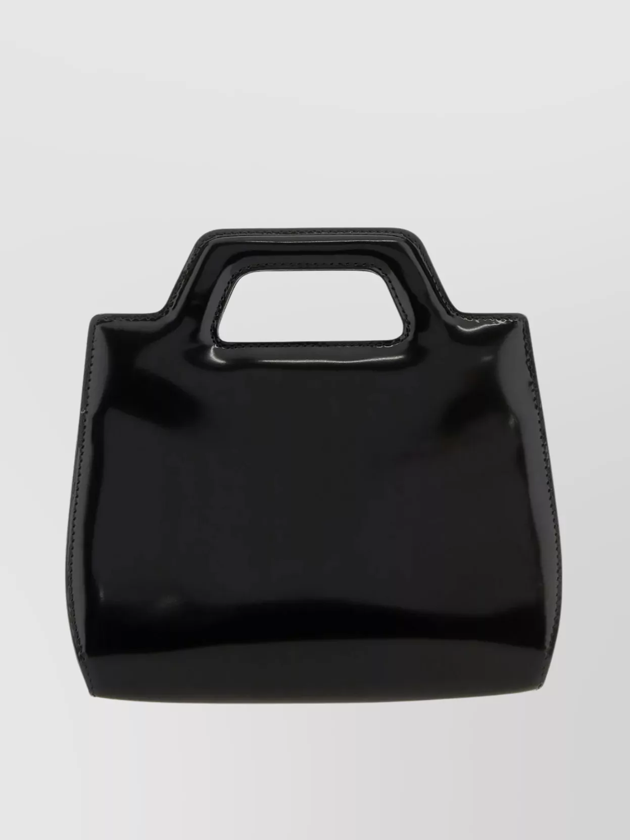 Ferragamo Glossy Finish Mini Handbag With Gold Hardware