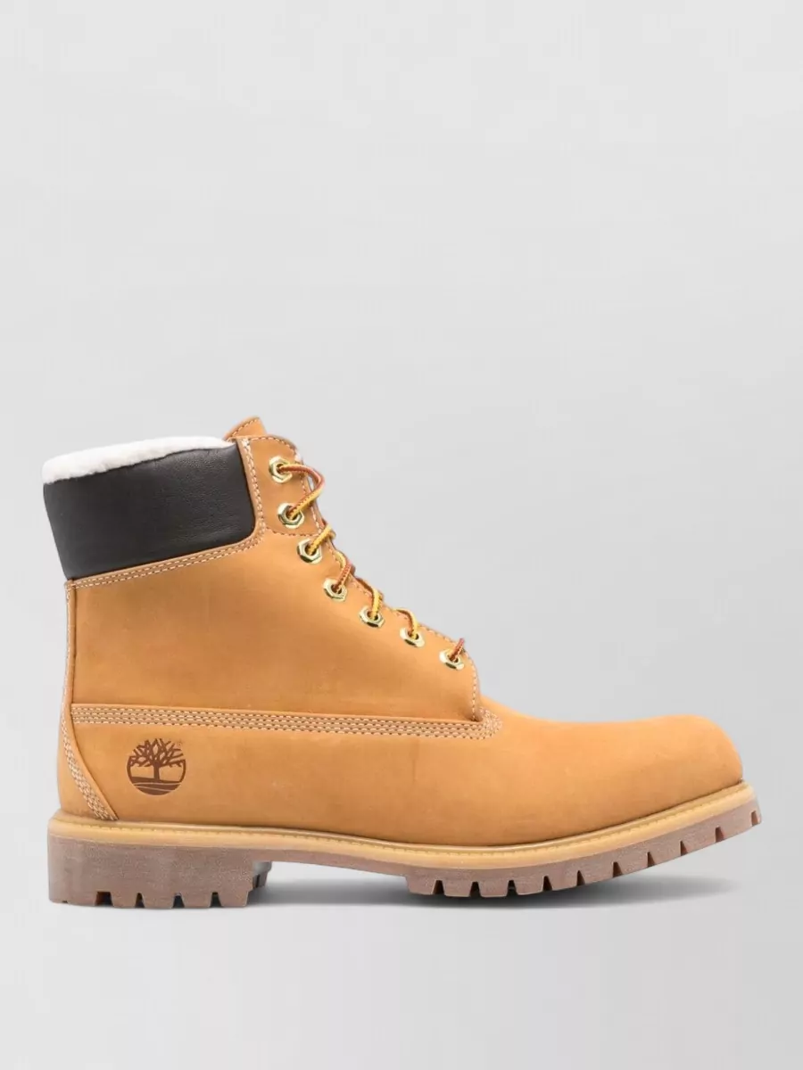 Timberland Logo Lace Up Ankle Boots Lug Sole
