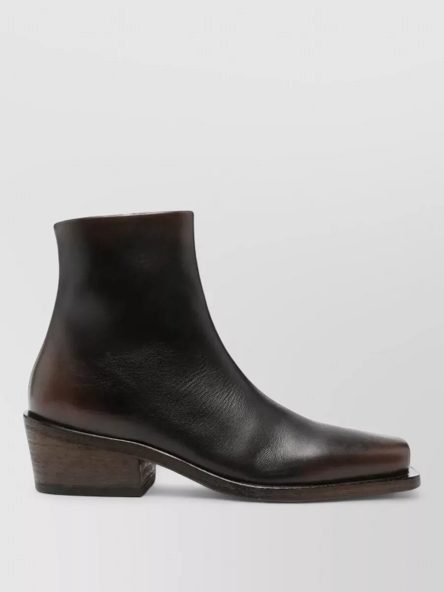 Marsell Leather Lace-Up Ankle Boots