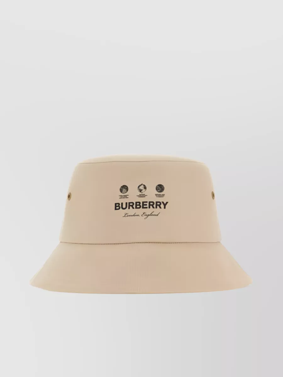 Shop Burberry Signature Logo Bucket Hat In Cream