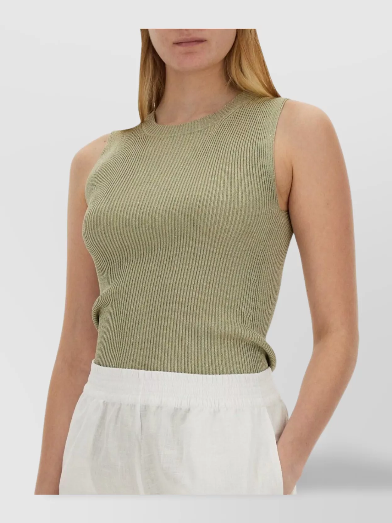 Fabiana Filippi Fitted Ribbed Sleeveless Knitted Tops