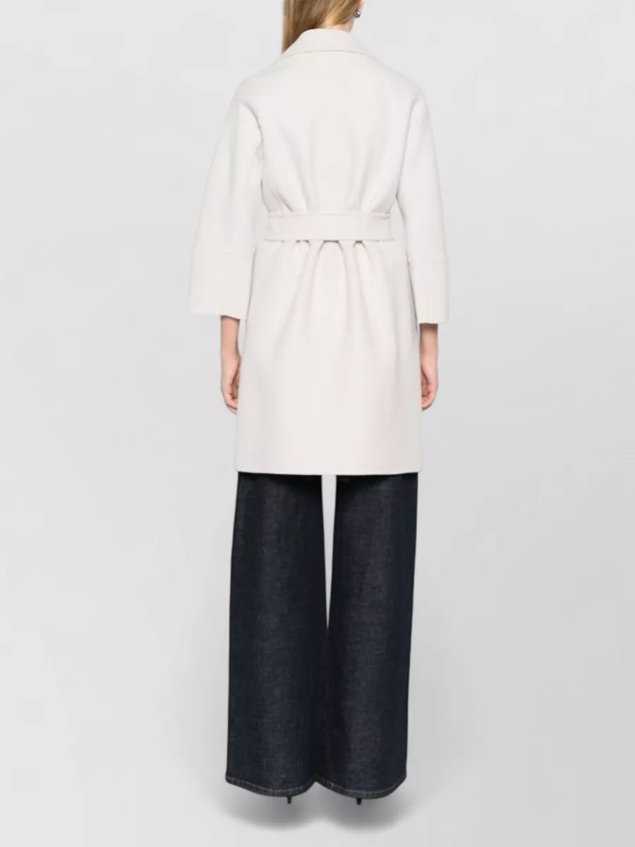 S Max Mara Coat Three Quarter Sleeves Belted Waist