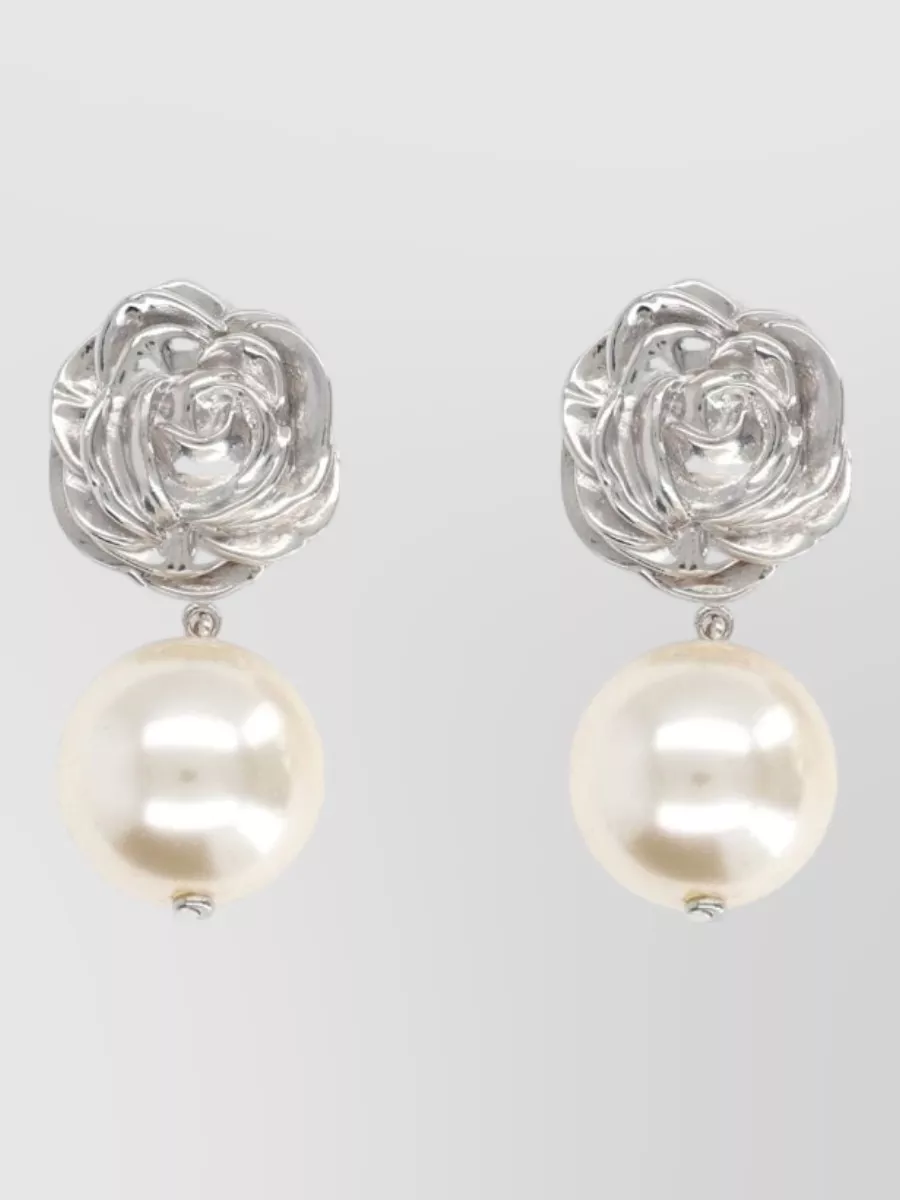 Magda Butrym Rose Pearl Drop Earrings