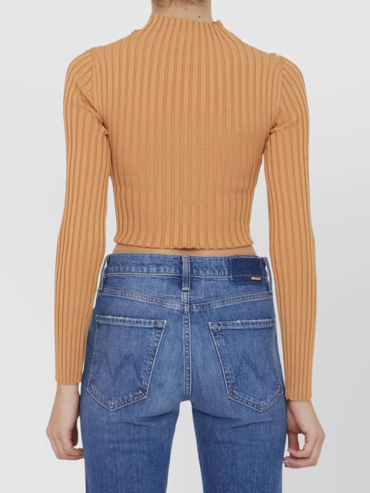 Stella Mccartney Ribbed Short Sweater High Neck