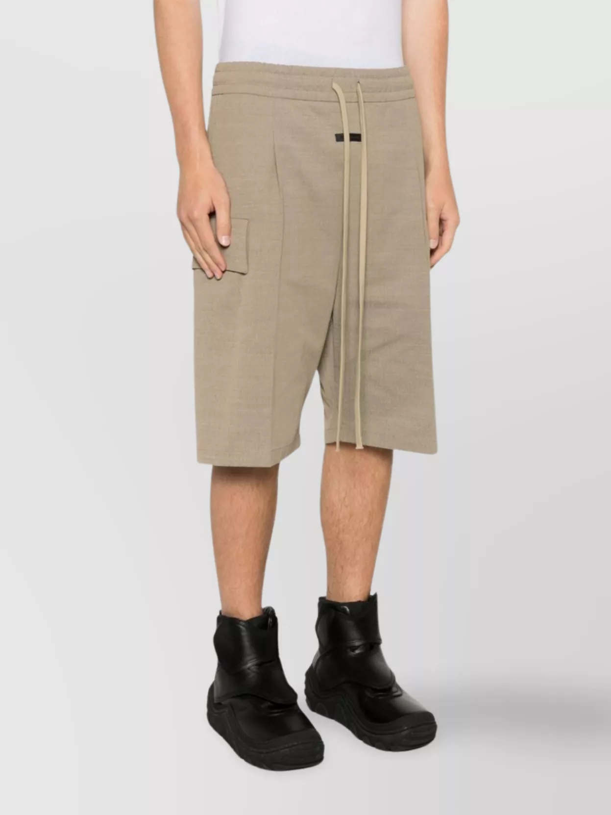 Shop Fear Of God Cargo Shorts With Knee Length And Pleat Detailing