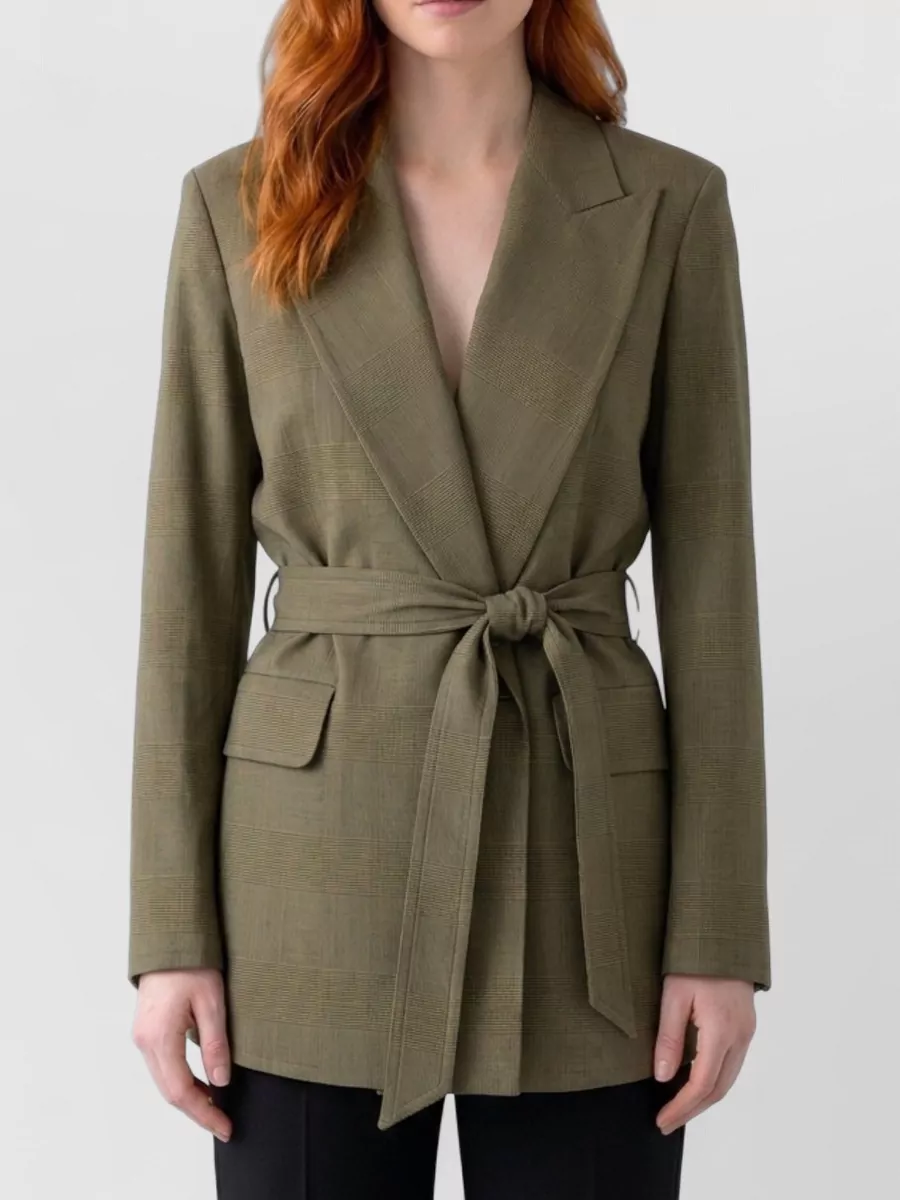 Max Mara virgin wool belted suit jacket