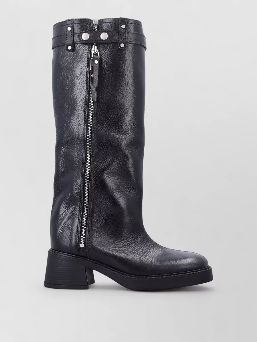 Miista Leather Zip Boots