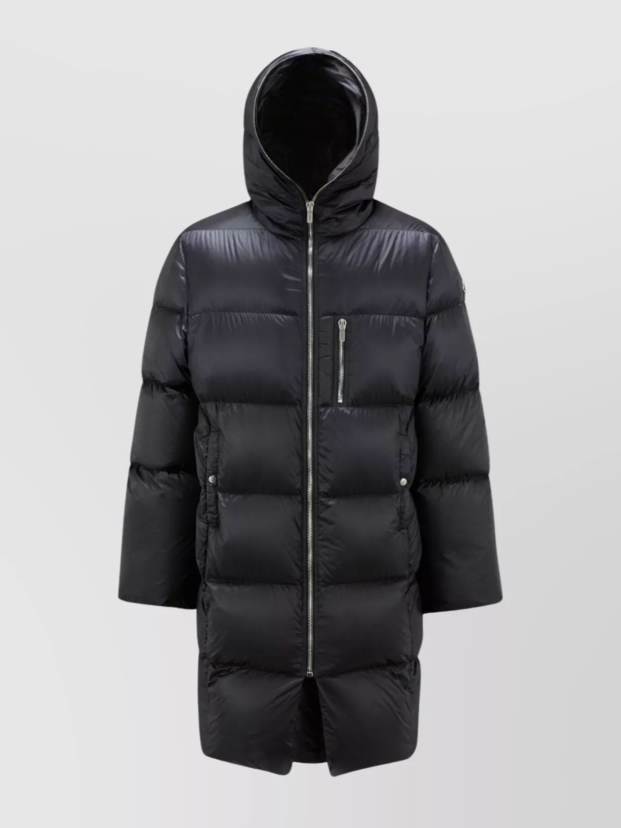 Shop Moncler Oversized Quilted Hooded Coat In Black
