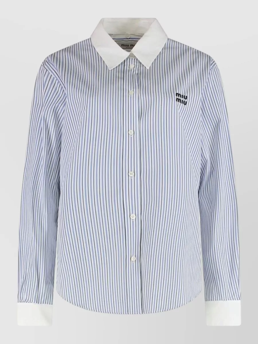 Miu Miu Embroidered cotton shirt