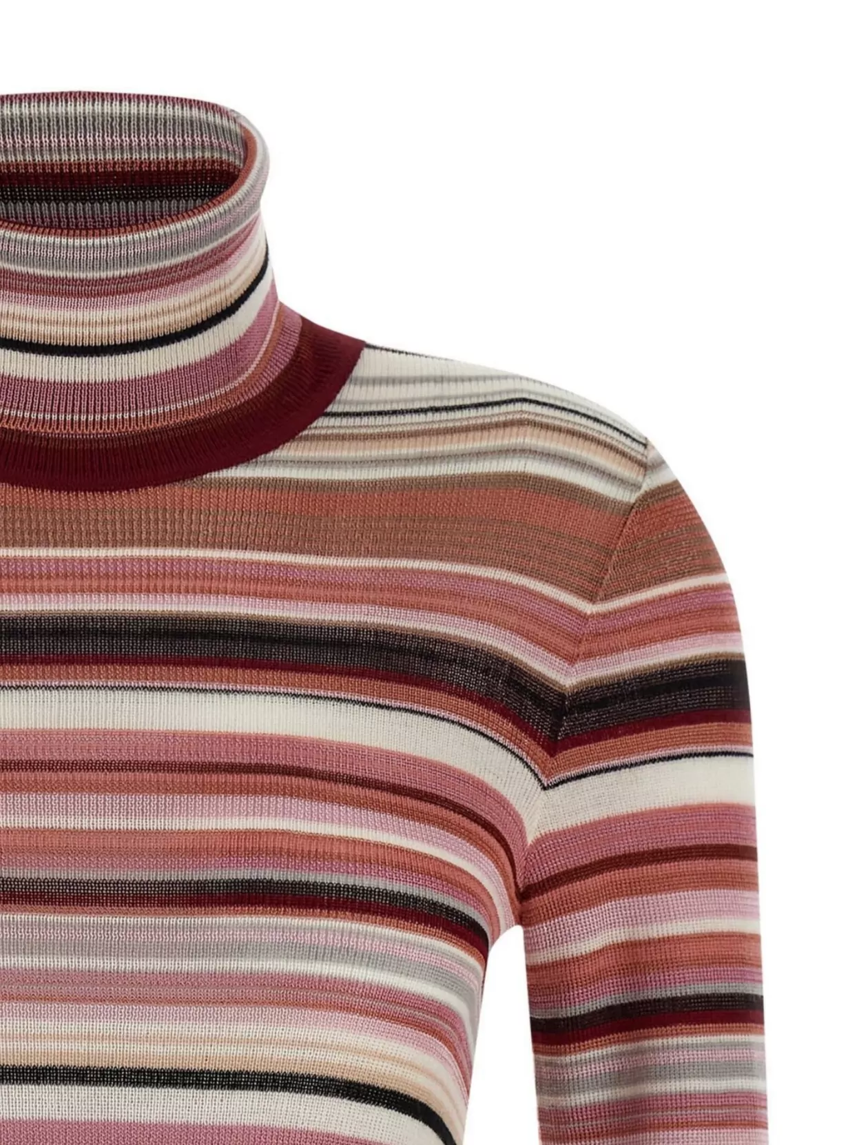 Missoni Striped Turtleneck Sweater Sweaters And Cardigans Pink In Multi