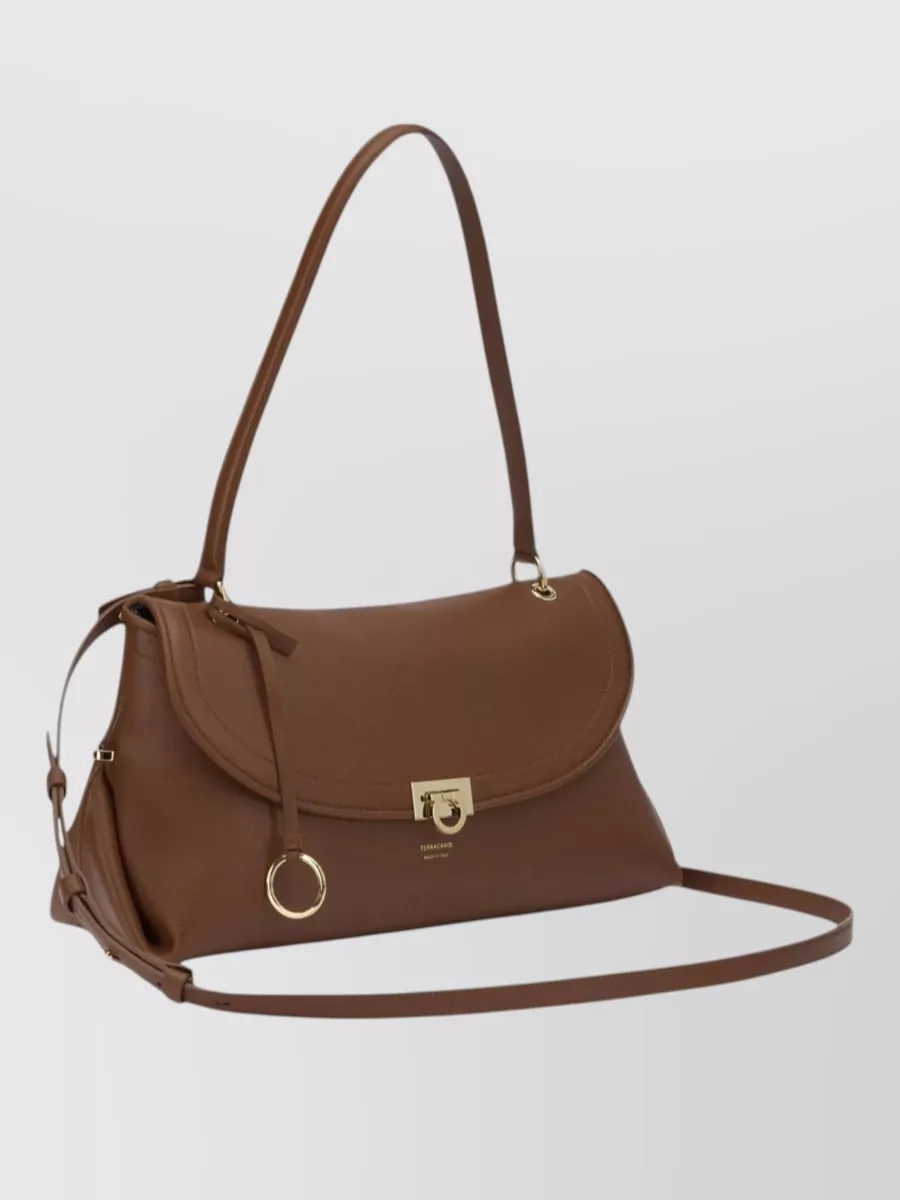 Ferragamo Gancini Leather Shoulder Bag