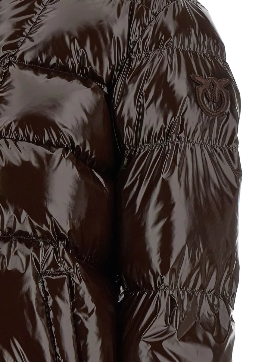 Pinko Glossy Quilted Hooded Down Jacket