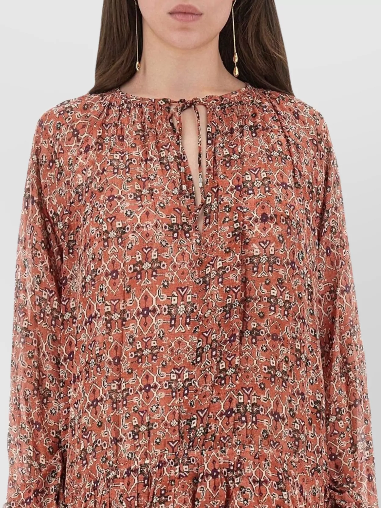 Isabel Marant Etoile Keyhole Detail Tiered Skirt Long Sleeves