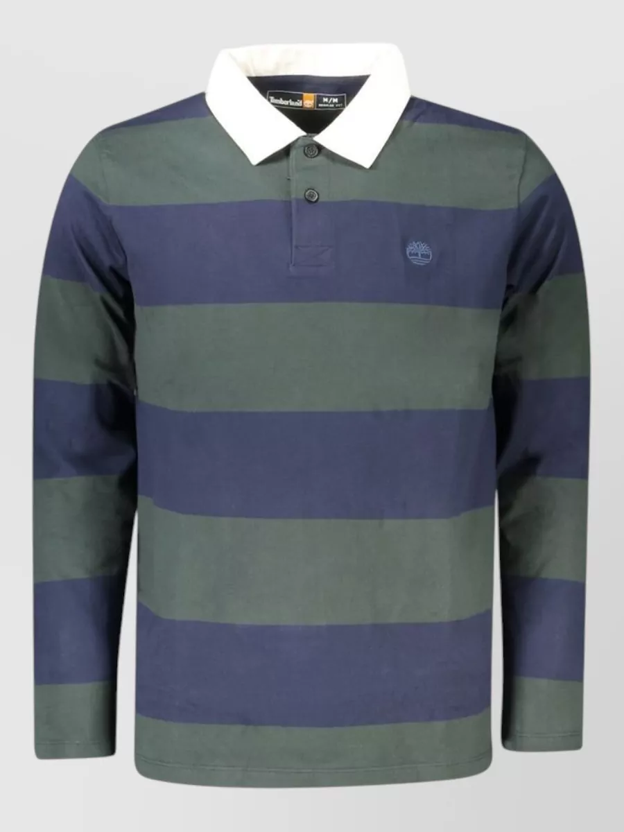 Timberland striped cotton long-sleeve polo shirt