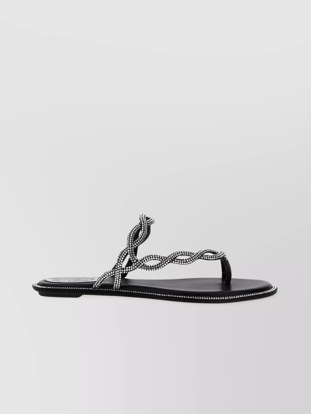 Rene Caovilla Embellished Woven Strap Flat Sandals
