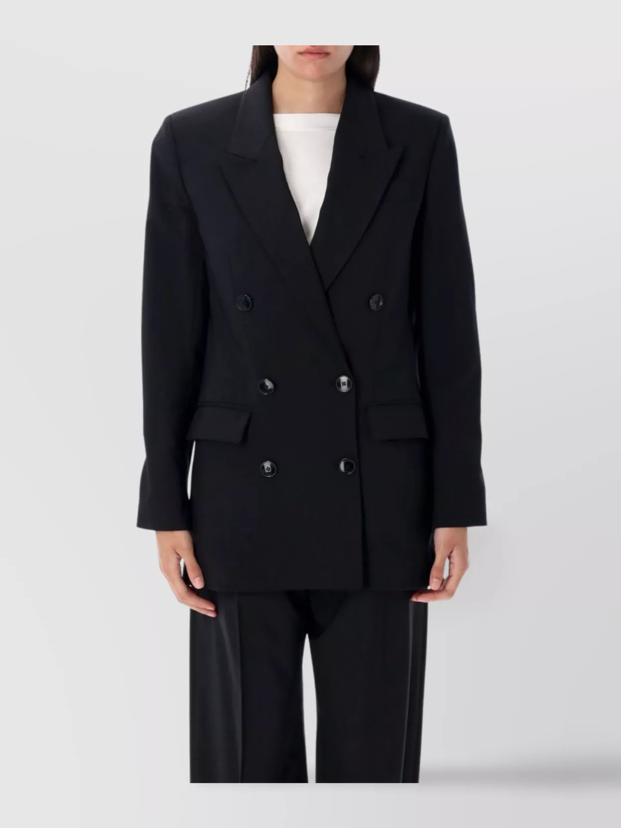 Isabel Marant Peak Lapel Double-breasted Blazer With Rear Vent