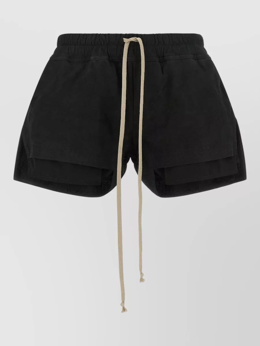Rick Owens leather asymmetric shorts