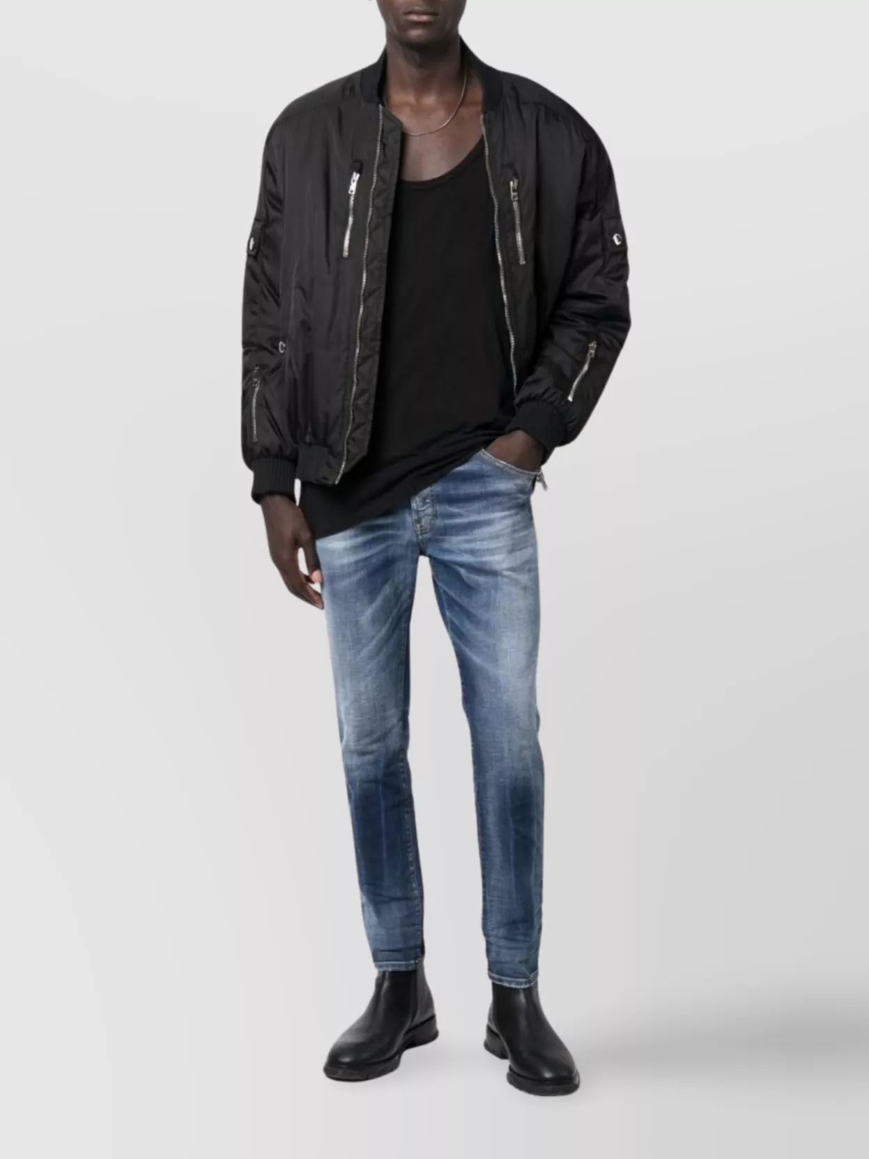 Dsquared2 Faded Effect Five-pocket Trousers Belt Loops In Blue
