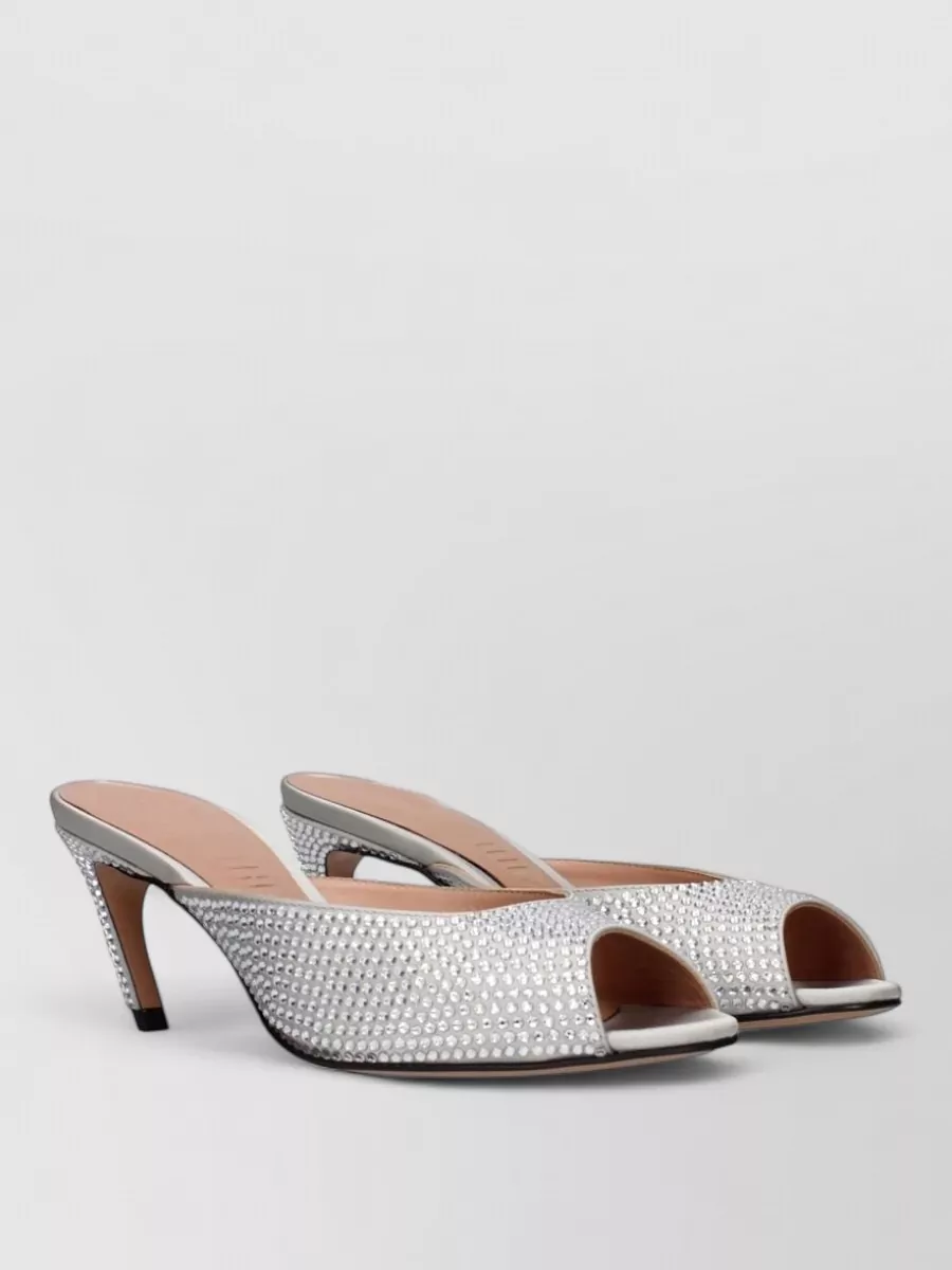 The Attico satin stiletto heel mules