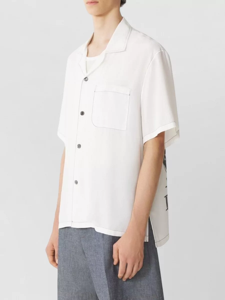 Lanvin Short Sleeve Shirt Graphic Pocket Back Print