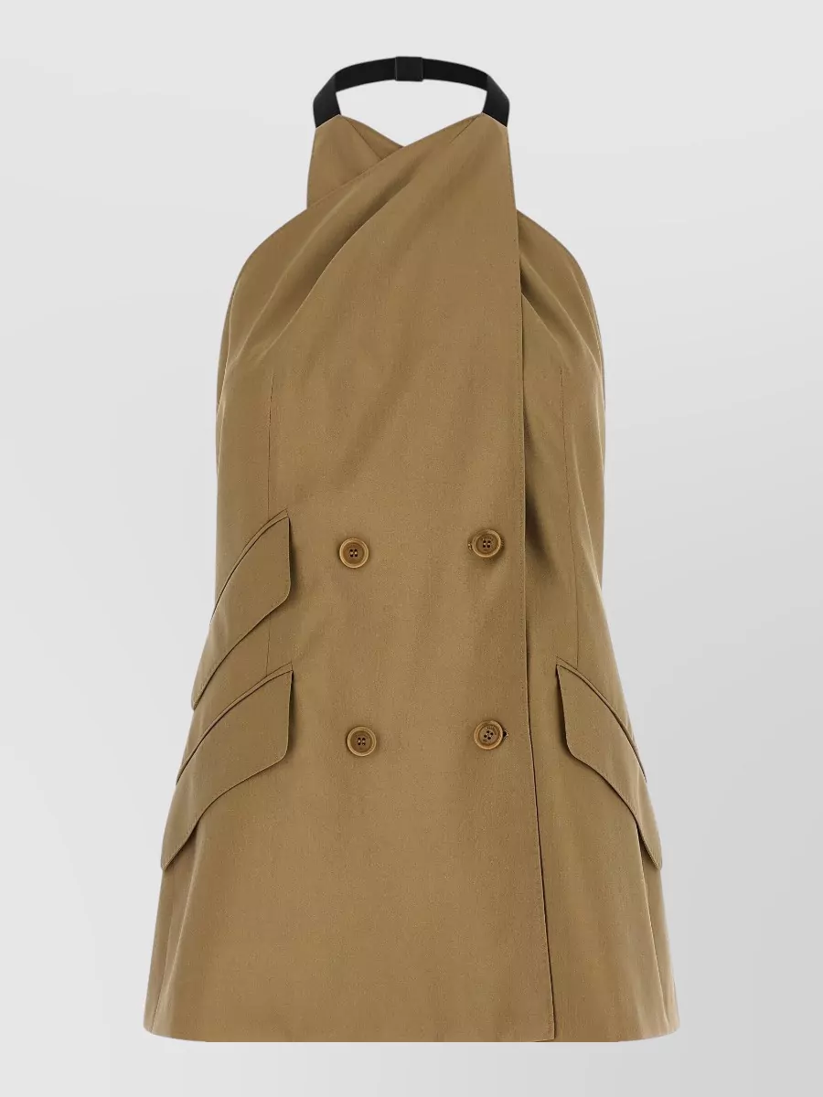 Max Mara silk blend sleeveless double-breasted jacket